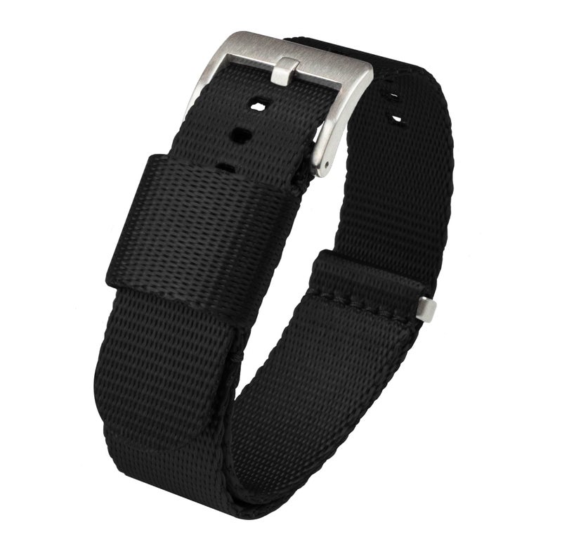 Barton Watch Bands 22mm Black - BARTON Elite NATOÂ® Style Watch Strap - Stainless Steel Buckle - Seat Belt Nylon Watch Bands - Image 1